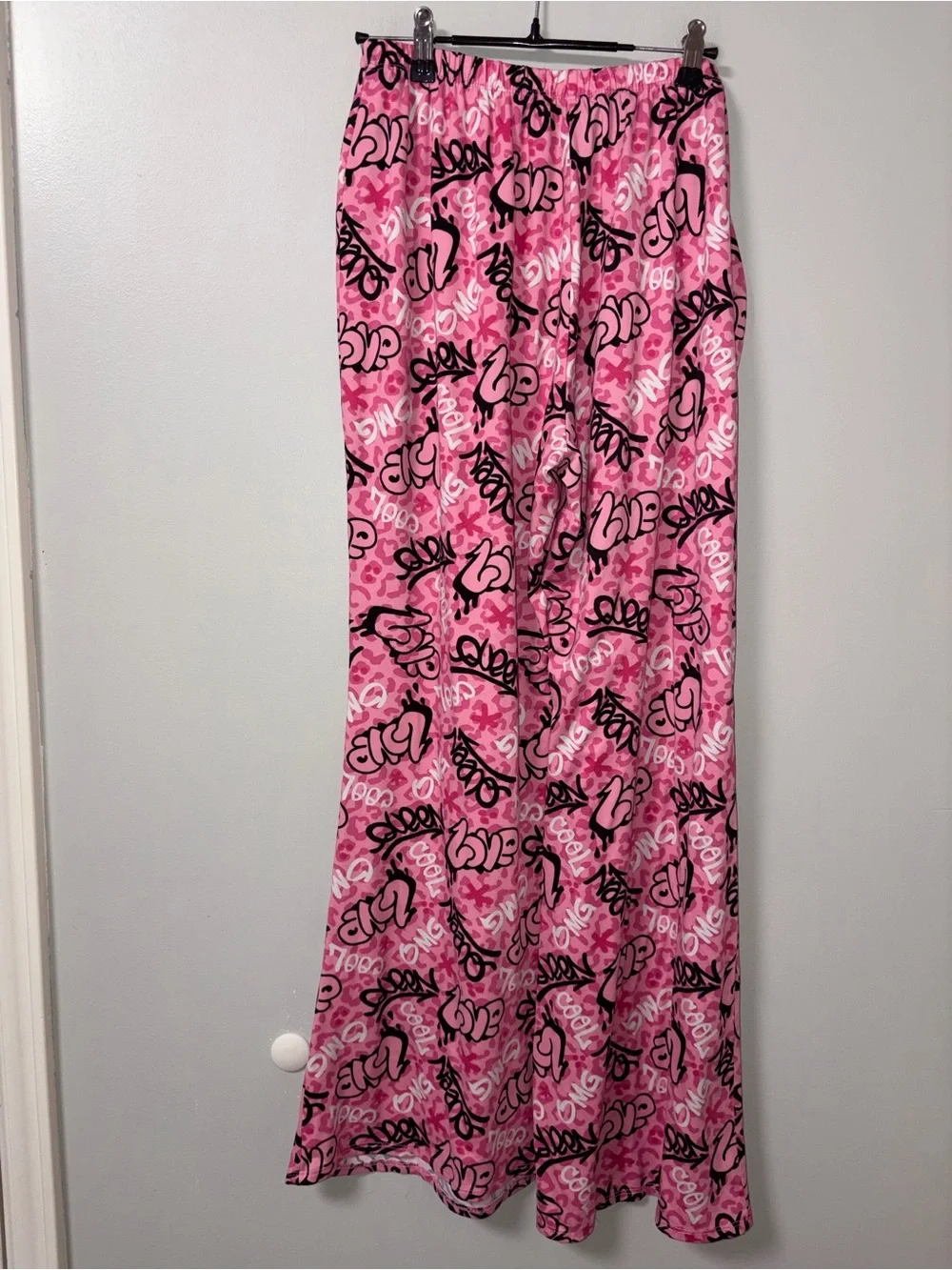TMG Pink Leopard Graphic Print Wide Leg Pajama Pants COOL QUEEN LOVE 2X Women’s - Picture 3 of 3